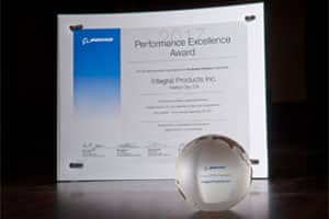 Integral Products is awarded the Boeing Performance Excellance Award for the 12th Time